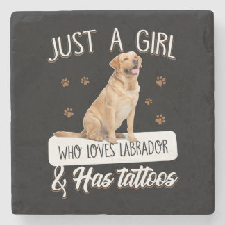 Dog Lover | Just A Girl Who Loves Labrador Tattoos Stone Coaster