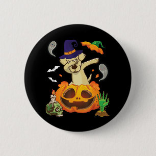 Dog Lover Labrador Dog Dabbing Pumpkin Halloween 6 Cm Round Badge