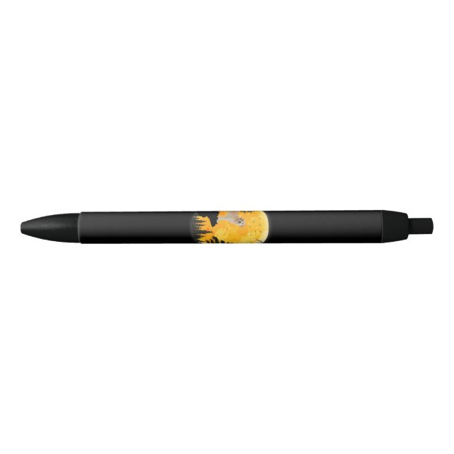 Dog Lover | Labrador Dog Halloween Full Moon Black Ink Pen (Front)
