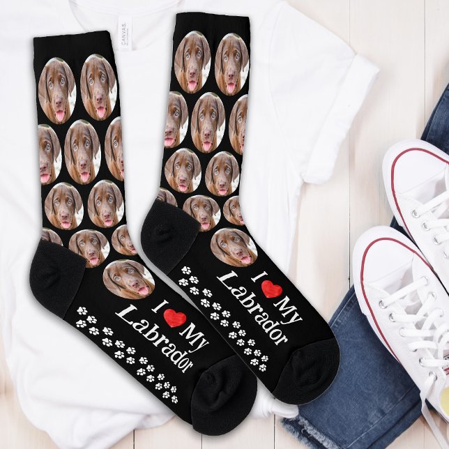 Dog Lover Labrador Retriever Cute Custom Pet Photo Socks (Creator Uploaded)