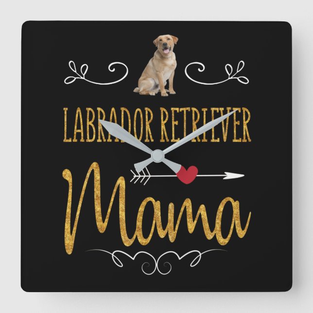 Dog Lover | Labrador Retriever Mama Square Wall Clock (Front)