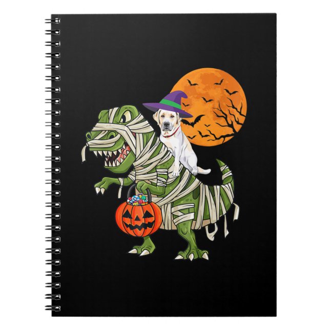 Dog Lover | Labrador Retriever Riding Mummy T Rex Notebook (Front)