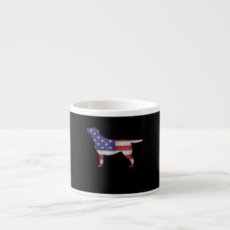 Dog Lover | Labrador Retriever Silhouette USA Flag Espresso Cup