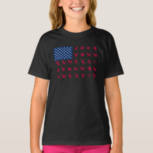 Dog Lover Labrador Retriever USA American Flag T-Shirt