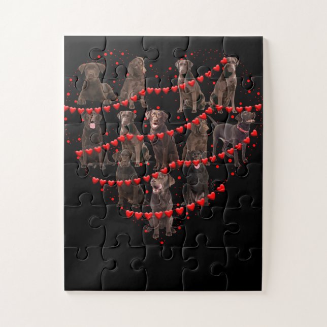 Dog Lover |Love Heart Chocolate Labrador Valentine Jigsaw Puzzle (Vertical)