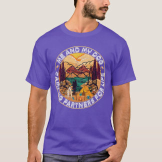 Dog Lover Man and His Dog Best Camping Partners fa T-Shirt
