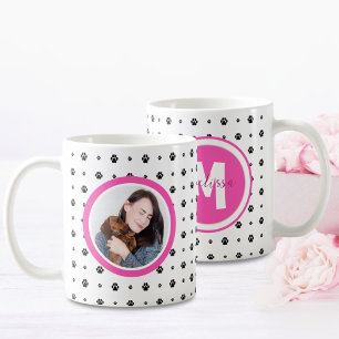 Dog Lover Monogram Photo   Coffee Mug