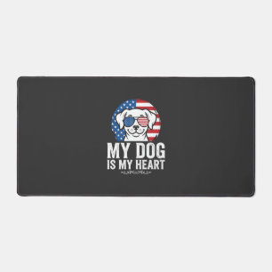 Dog Lover My Dog Is My Heart Desk Mat