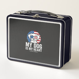Dog Lover My Dog Is My Heart Metal Lunch Box
