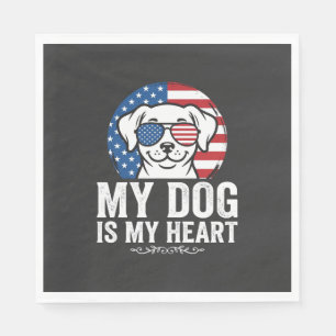 Dog Lover My Dog Is My Heart Napkin
