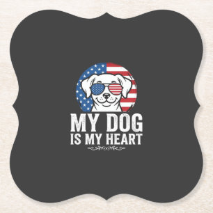 Dog Lover My Dog Is My Heart Paper Coaster