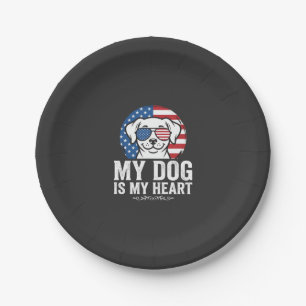Dog Lover My Dog Is My Heart Paper Plate