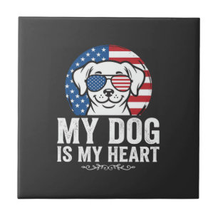Dog Lover My Dog Is My Heart Tile