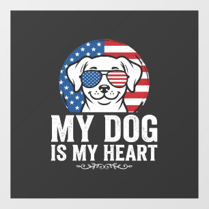 Dog Lover My Dog Is My Heart Window Cling