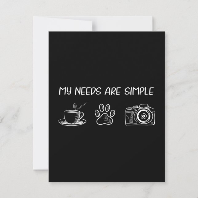 Dog Lover | My Needs Are Simple Coffee Bulldog Thank You Card (Front)
