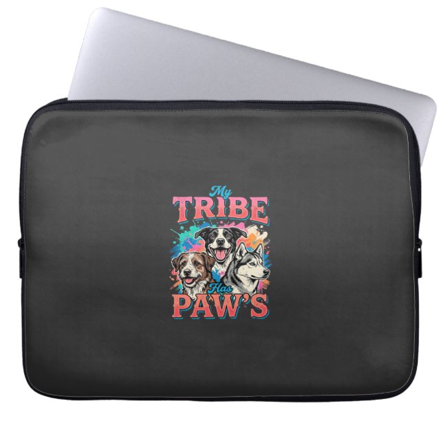 Dog Lover My Tribe Has Paws Laptop Sleeve (Front)