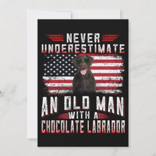 Dog Lover Never Underestimate Old Man Labrador Card