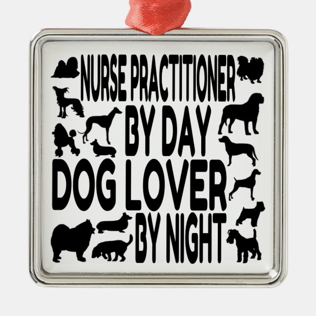 Dog Lover Nurse Practitioner Metal Tree Decoration (Front)