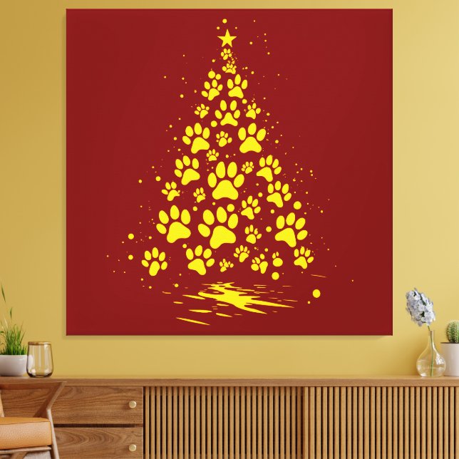 Dog Lover Paw Print Christmas Tree 4 (Insitu(LivingRoom))