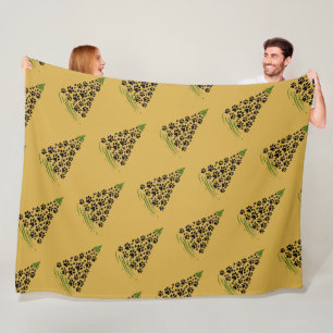 Dog Lover Paw Print Christmas Tree 6 Fleece Blanket