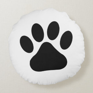 Dog Lover Paw Print Round Cushion