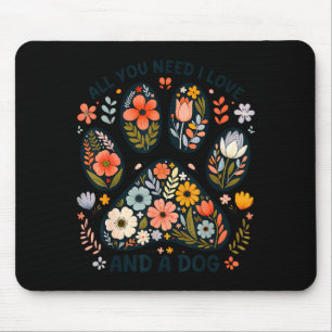Dog Lover Peace Love Dogs Design Mouse Mat