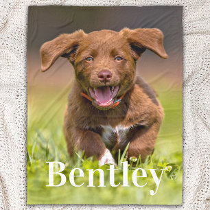 Dog Lover Personalised Cute Puppy Pet Photo Fleece Blanket