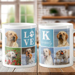 Dog Lover Personalised LOVE Paw 7 Photo Collage Coffee Mug<br><div class="desc">Introducing our modern and stylish Love Paw Print mug, the perfect gift for any dog lover! This chic mug features a modern custom photo collage and the personalised message to show off your love for your furry friend. As a dog mum or dad, there's nothing better than snuggling up with...</div>
