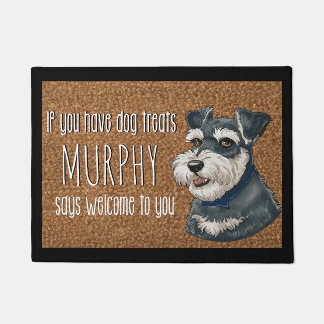 Dog Lover Personalised Schnauzer Name Doormat (Front)