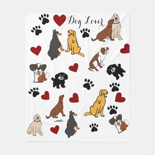 Dog Lover Personalised Virginia Wright Dog Blanket (Front)