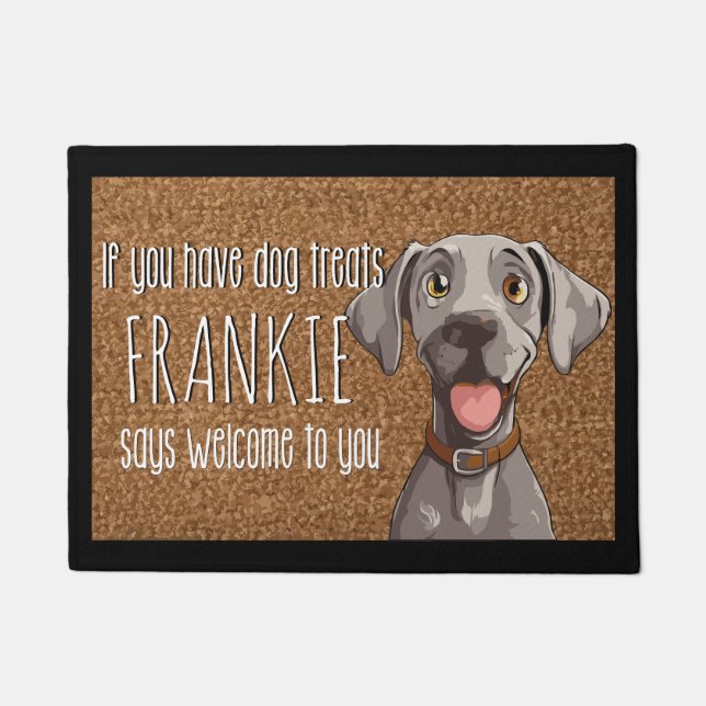 Dog Lover Personalised Weimaraner Name Doormat (Front)