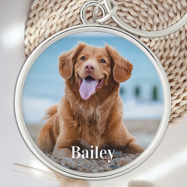 Dog Lover Personalized Photo Pet Memorial Key Ring (Creator Uploaded)