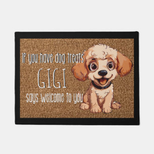Dog Lover Personalized Poodle Dog Puppy Name  Doormat