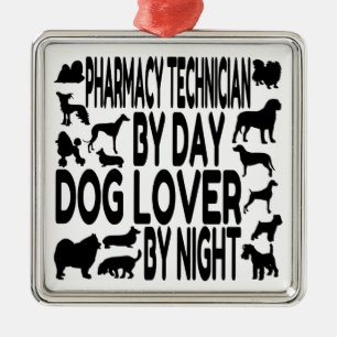 Dog Lover Pharmacy Technician Metal Tree Decoration
