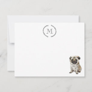 Dog Lover Pug Personalized Card