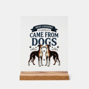 Dog Lover Quote Vintage Engraving Hound Typography Acrylic Sign