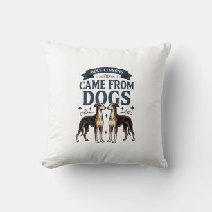 Dog Lover Quote Vintage Engraving Hound Typography Cushion