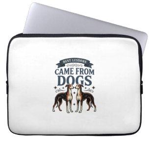 Dog Lover Quote Vintage Engraving Hound Typography Laptop Sleeve