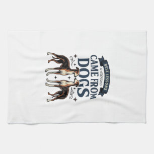 Dog Lover Quote Vintage Engraving Hound Typography Tea Towel