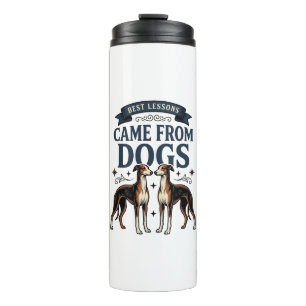 Dog Lover Quote Vintage Engraving Hound Typography Thermal Tumbler