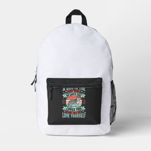 Dog Lover Quote Vintage Husky Graphic Printed Backpack