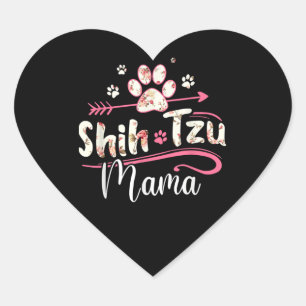 Dog Lover Shih Tzu Mama Heart Sticker
