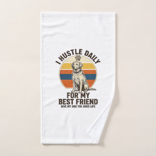 Dog Lover Shirt Vintage Engraving Hard Work for My Hand Towel