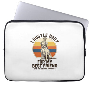 Dog Lover Shirt Vintage Engraving Hard Work for My Laptop Sleeve