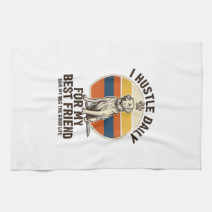 Dog Lover Shirt Vintage Engraving Hard Work for My Tea Towel