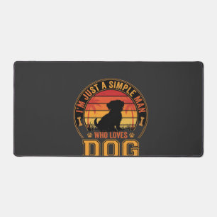 Dog Lover Simple Man Retro Sunset Desk Mat