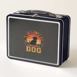 Dog Lover Simple Man Retro Sunset Metal Lunch Box