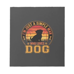 Dog Lover Simple Man Retro Sunset Notepad