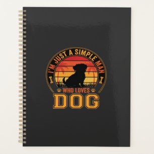Dog Lover Simple Man Retro Sunset Planner