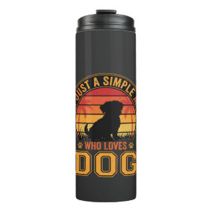 Dog Lover Simple Man Retro Sunset Thermal Tumbler